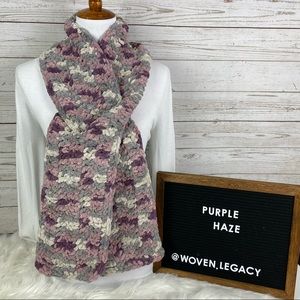 Handmade Crochet Keyhole Scarf Purple NEW